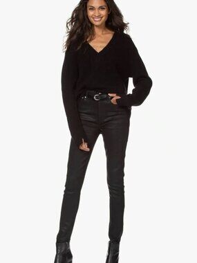 Rag & bone Nina High-Rise Skinny - Coated Black Size 26